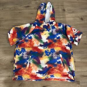 Reebok Men’s Hoodie Multicolor Sort Sleeve Pullover Sz 3XL